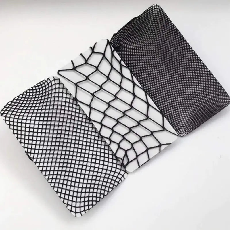 Girls' Nylon High Waist Elastic Waistband 3-Pair Fishnet Pattern Footed Leggings - Hollow-Out Mesh, 360° Stretch, Ideal for Halloween, Party