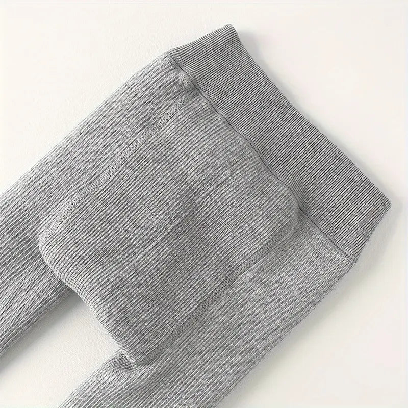 Warm and Cozy Girls' Fleece-Lined Tights - Thick Stretchy Winter Pantyhose Solid Color