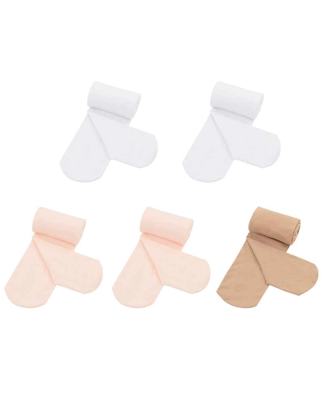 Century Star 5-Pack Girls Ballet Dance Tights Footed Toddler Kid 1T-12Y