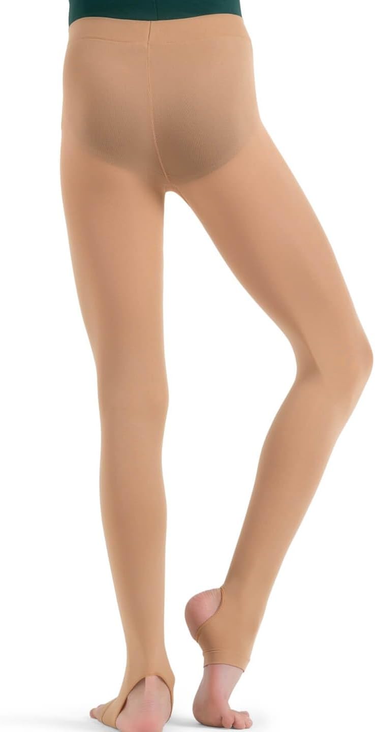 Capezio Girls Capezio Ultra Soft Self Knit Waistband Stirrup Tight - Girls