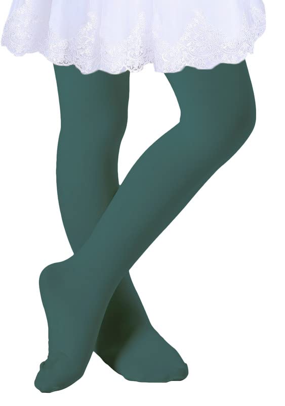 DIPUG Ballet Tights for Girls - Thick Soft Footed Dance Tights for Toddlers and Kids