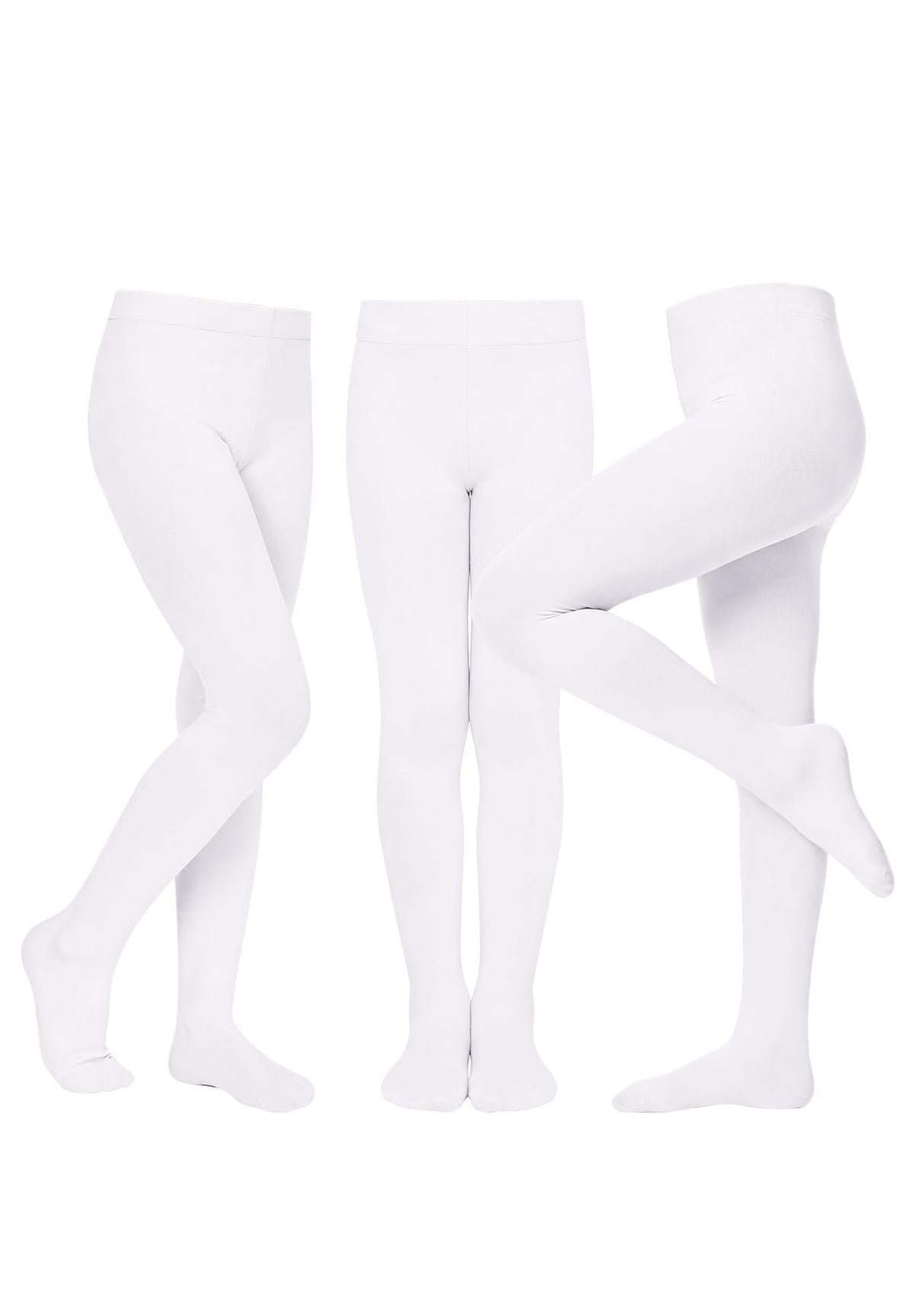 Zando 3 Pairs Ballet Tights for Girls Soft Velvet Footed Dance Tights 6-12Y