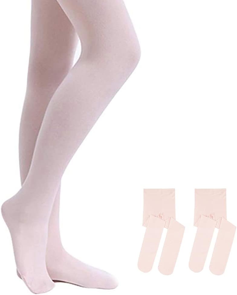 Stelle Girls' Footed Ballet Tights for Dance Class Toddler Kids 2T-15Y