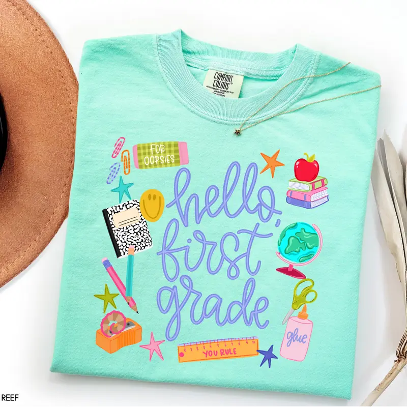 Hello Grade Comfort Colors T-Shirt - Grades Pre-K to 5th Grade!