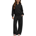 Girls Sweatsuit Fall Winter Kid Zip Up Hoodie And Sweatpants Set 5-14 Years