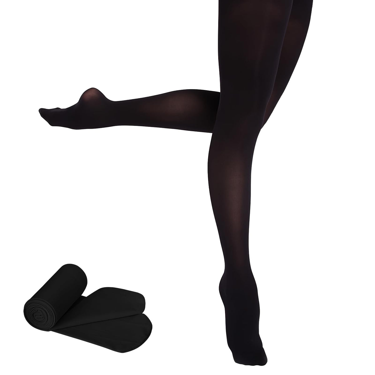 Buauty 2 Pairs Girl's Ballet Dance Tights，Convertible Transition Toddler Pantyhose Kids Soft School Footed Legging Stockings