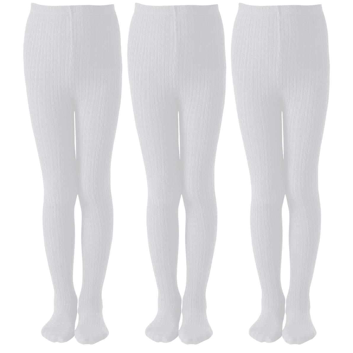 EPEIUS Baby Girl Tights Thick Cable Knit Leggings Seamless Cotton Toddler Girls Stockings School Tights for 2T-12 Years