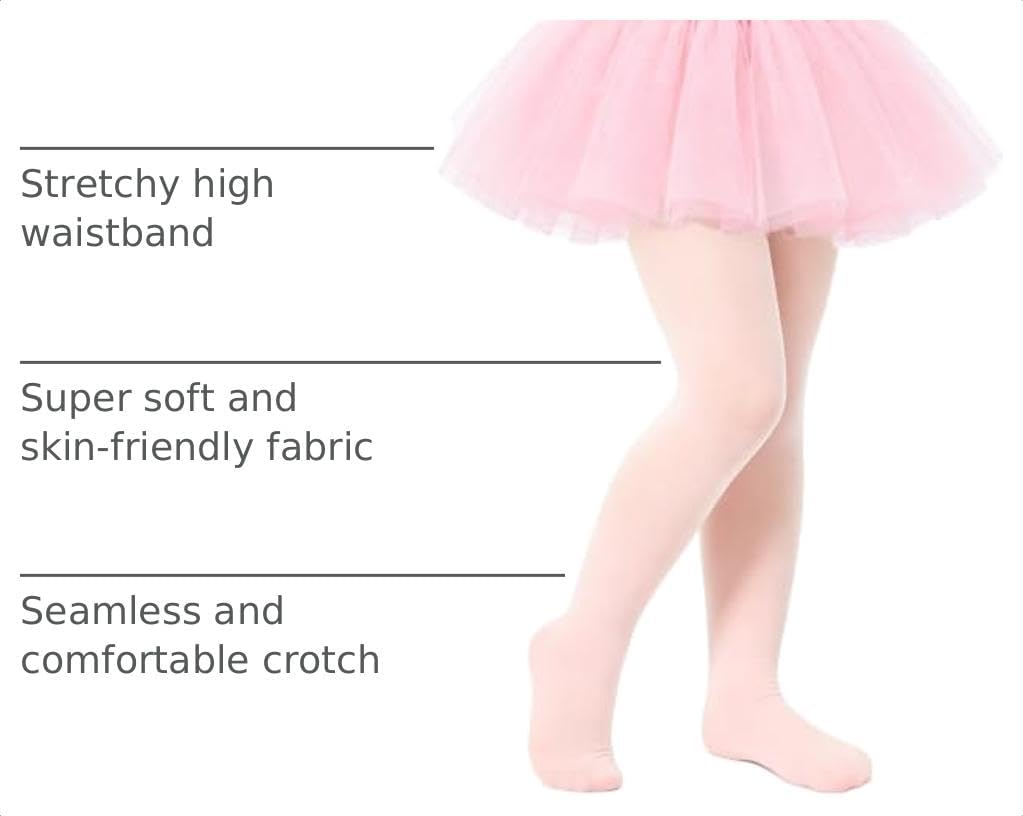 Toddler Girls Tights Dance Ballet Footed Leggings Ultra Soft Stockings for Kids Students