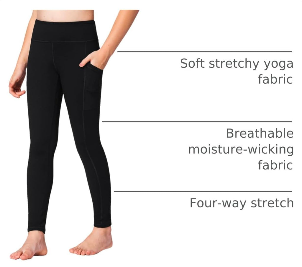 Stelle Girls Leggings with Pockets Kids Dance Yoga Running Athletic Pants