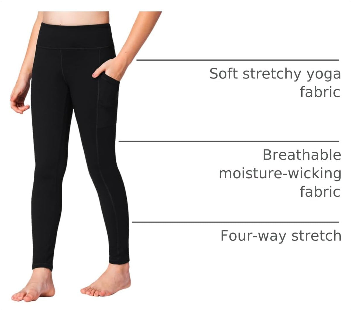 Stelle Girls Leggings with Pockets Kids Dance Yoga Running Athletic Pants