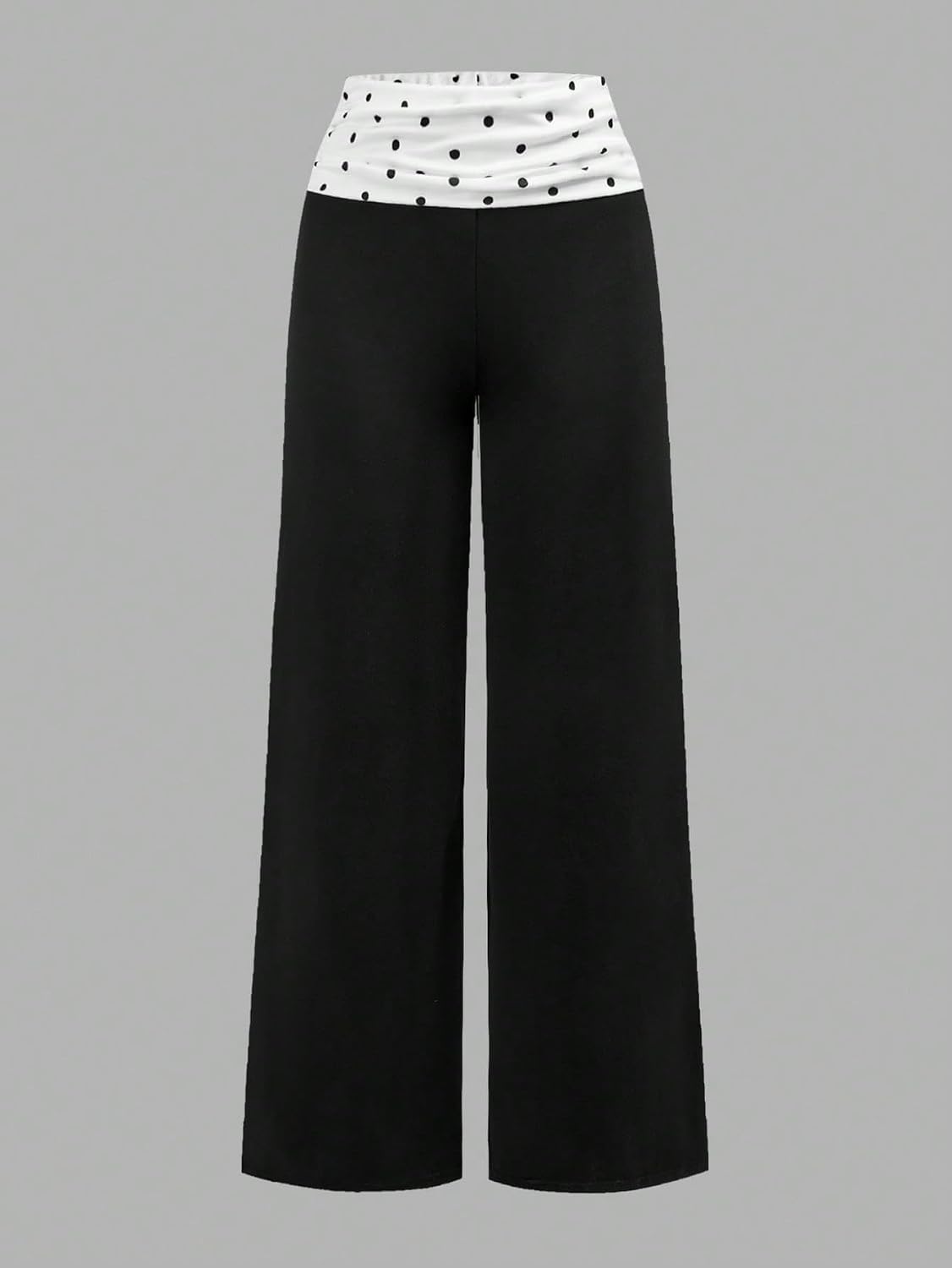 RoseSeek Girl's Polka Dots Fold Over Baggy Sweatpants Wide Leg Y2k Pants
