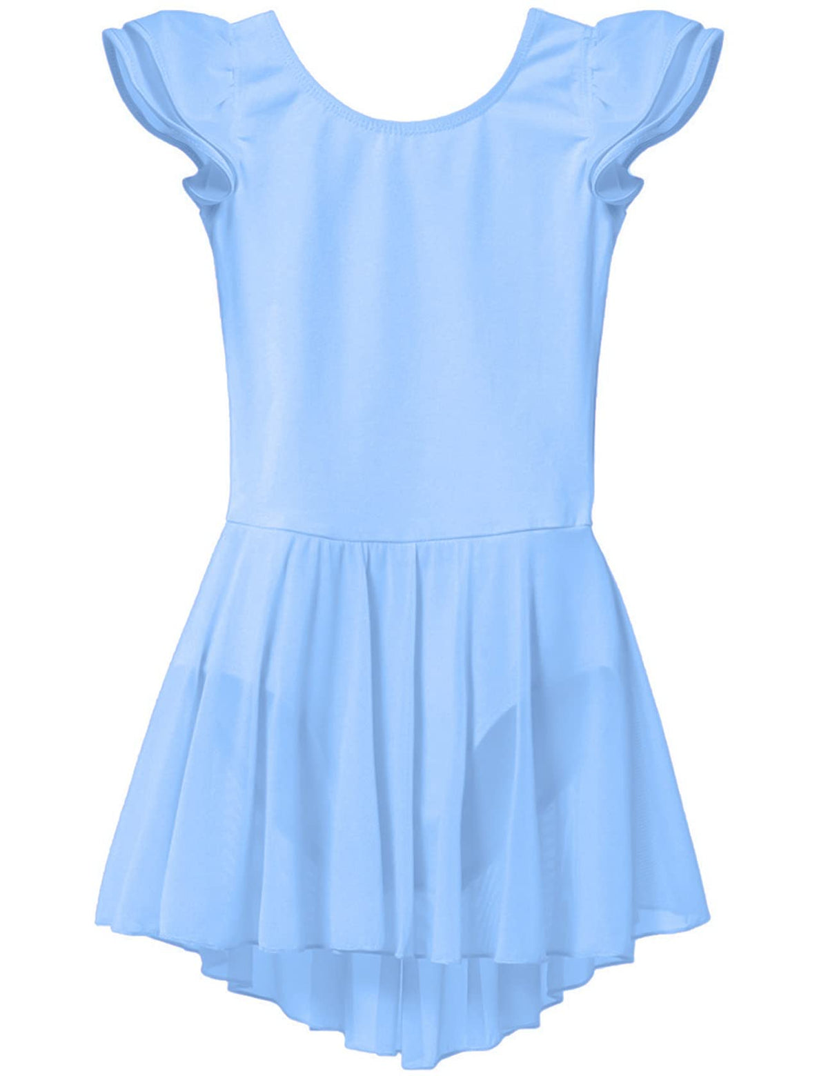 MdnMd Ballet Leotards for Girls Toddler Dance Ballet Leotard with Skirt Ballerina Dresses Tutu Outfits Flutter Sleeve