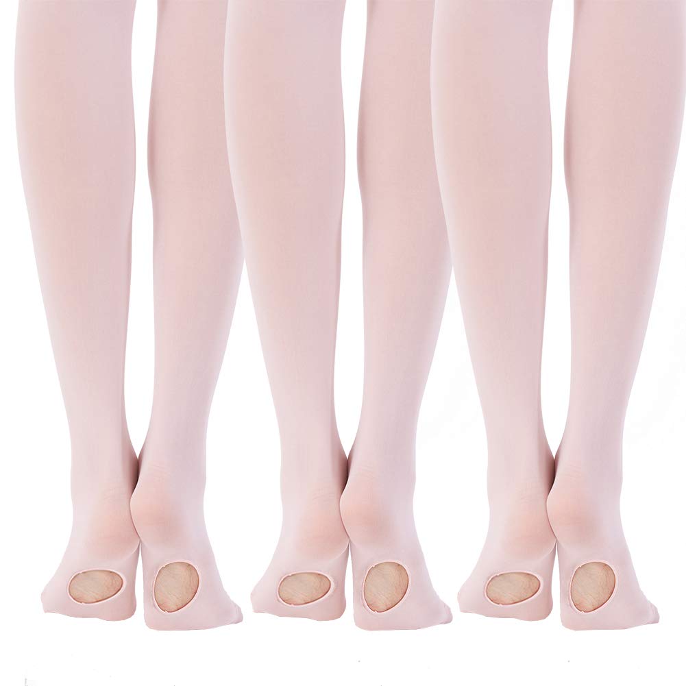 MANZI 1-3 Pairs Women's Girl's Dance Tights Convertible Transition Ballet Tights 40D
