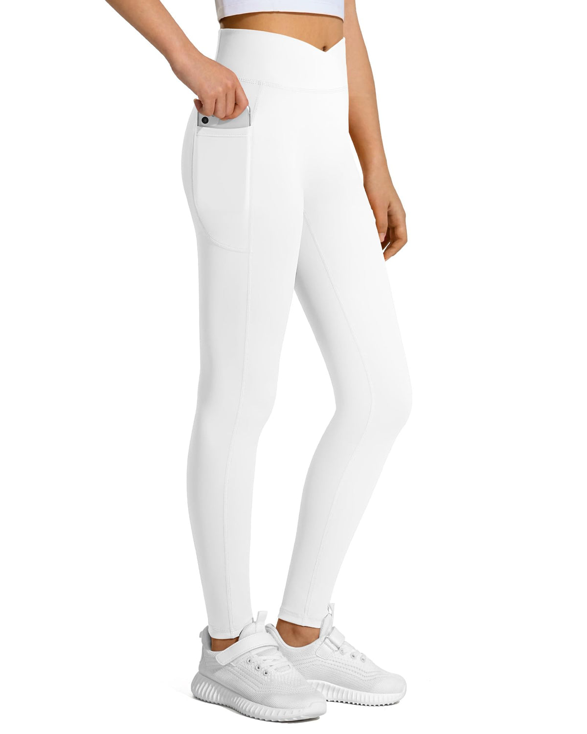 JOCMIC Girls Athletic Leggings High Waist for Kids Yoga Pants with Pockets
