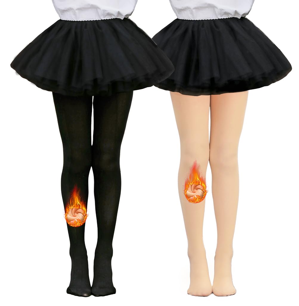 LUCKELF Toddler Girls Fleece Lined Tights Ultra Soft Thick Warm Tights for Cold Winter