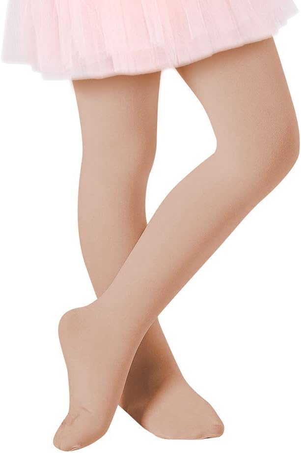 Century Star 4 Pairs Tights for Girls-Soft Footed Ballet Dance Toddler Tights Stockings School Uniform Kids Leggings