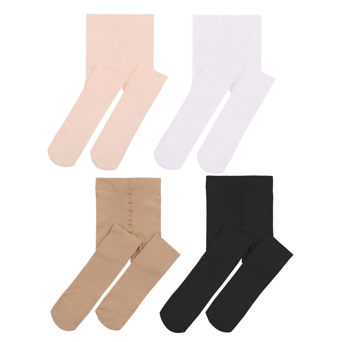 Century Star 4 Pairs Tights for Girls-Soft Footed Ballet Dance Toddler Tights Stockings School Uniform Kids Leggings