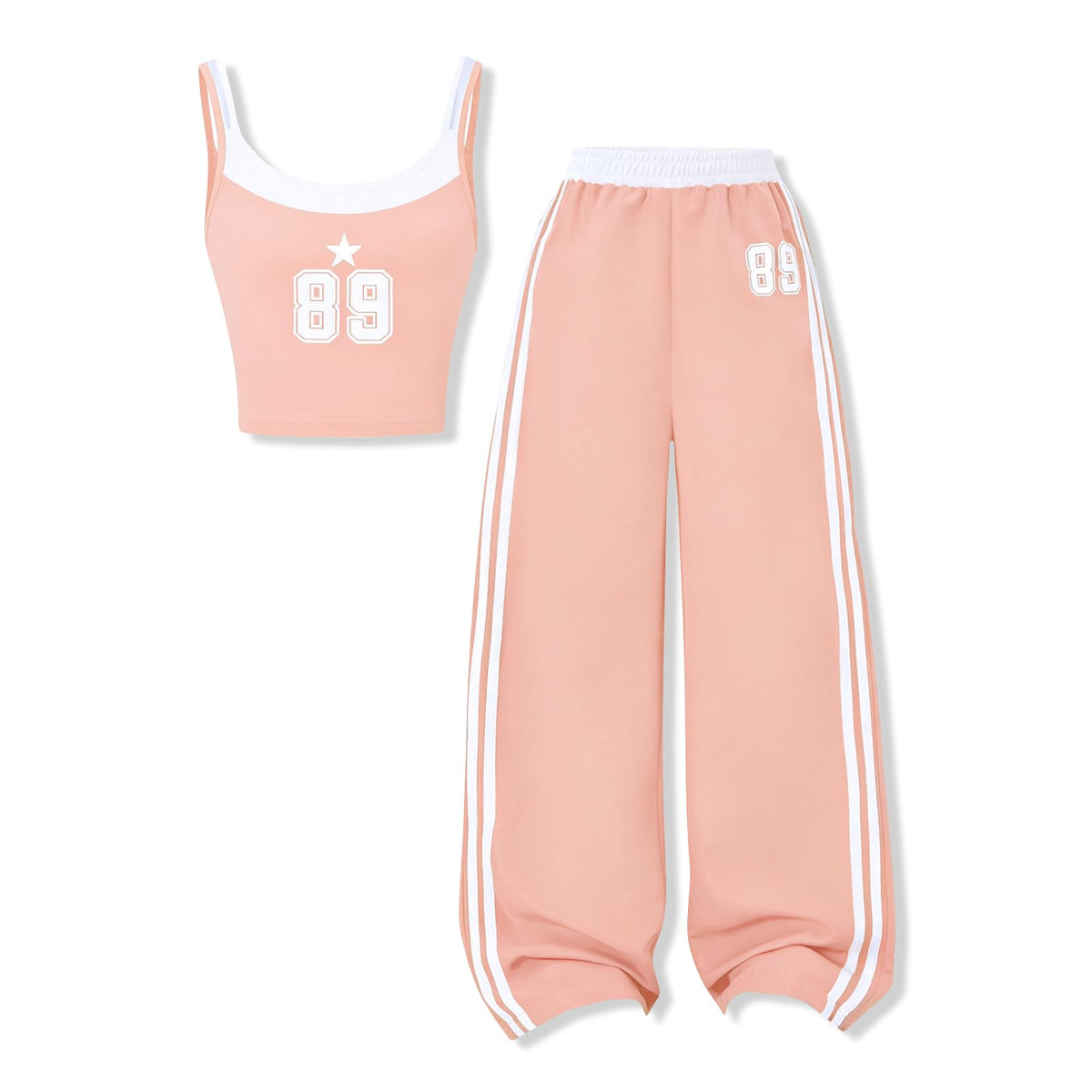 Girls Clothes 2 Piece Camisole Tank Tops & Wide Leg Pants Summer Active Outfits for Teen Girls Size 7-14Y