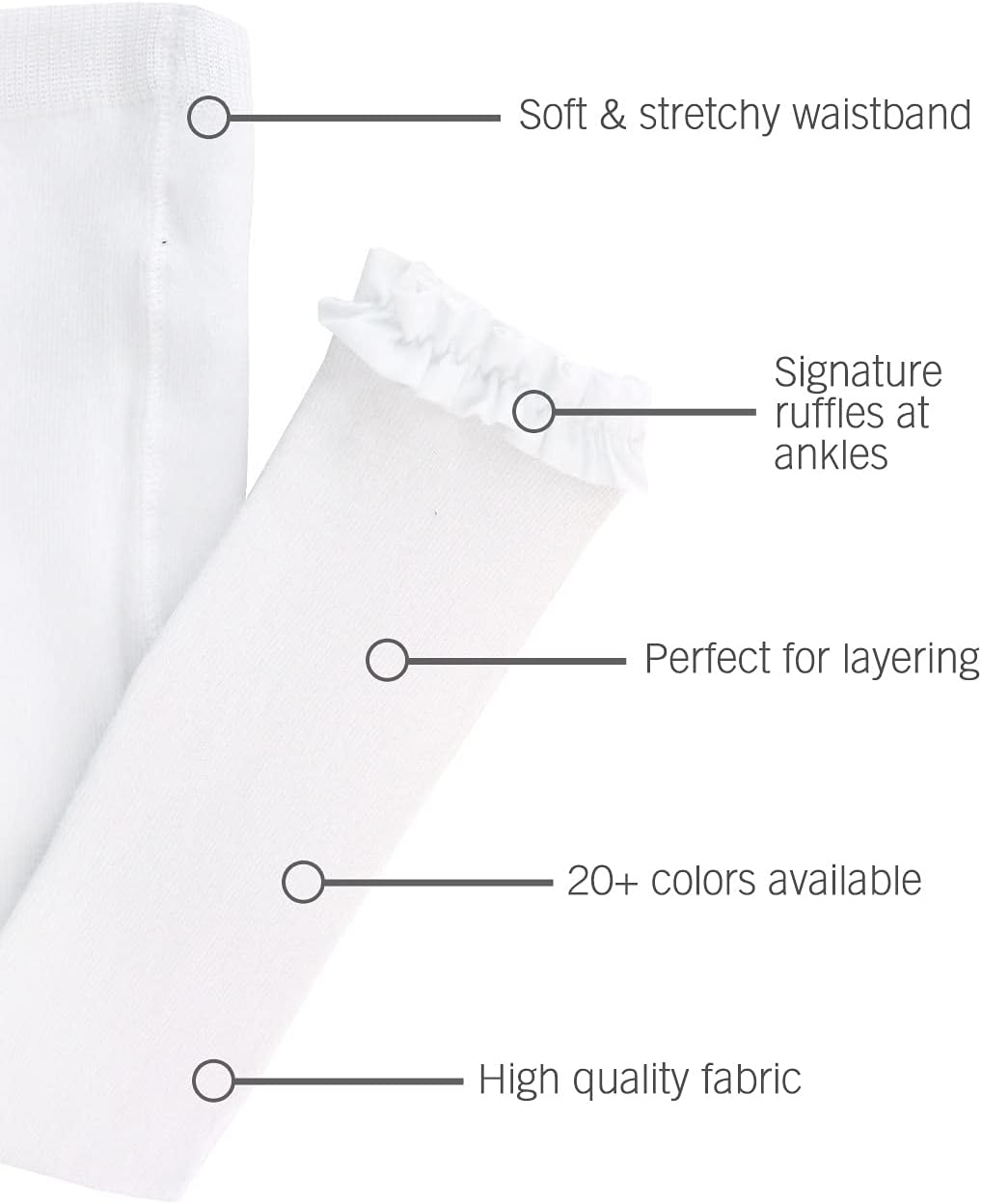 RuffleButts Baby/Toddler Girls Ruffle Tights - Footless Ruffled Tights