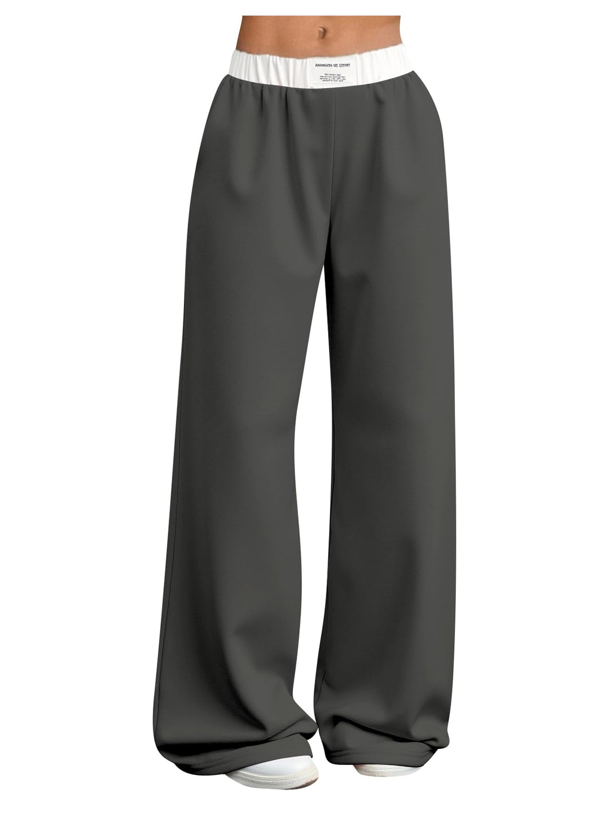 RoseSeek Girl's Wide Leg Baggy Sweatpants Patched Track Pant Joggers Trendy