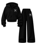 Teen Girls Clothes 2 Piece Long Sleeve Zip Hoodie Sweatshirt and Wide Leg Pants Fall Clothing Set, Sizes 7-14 Years