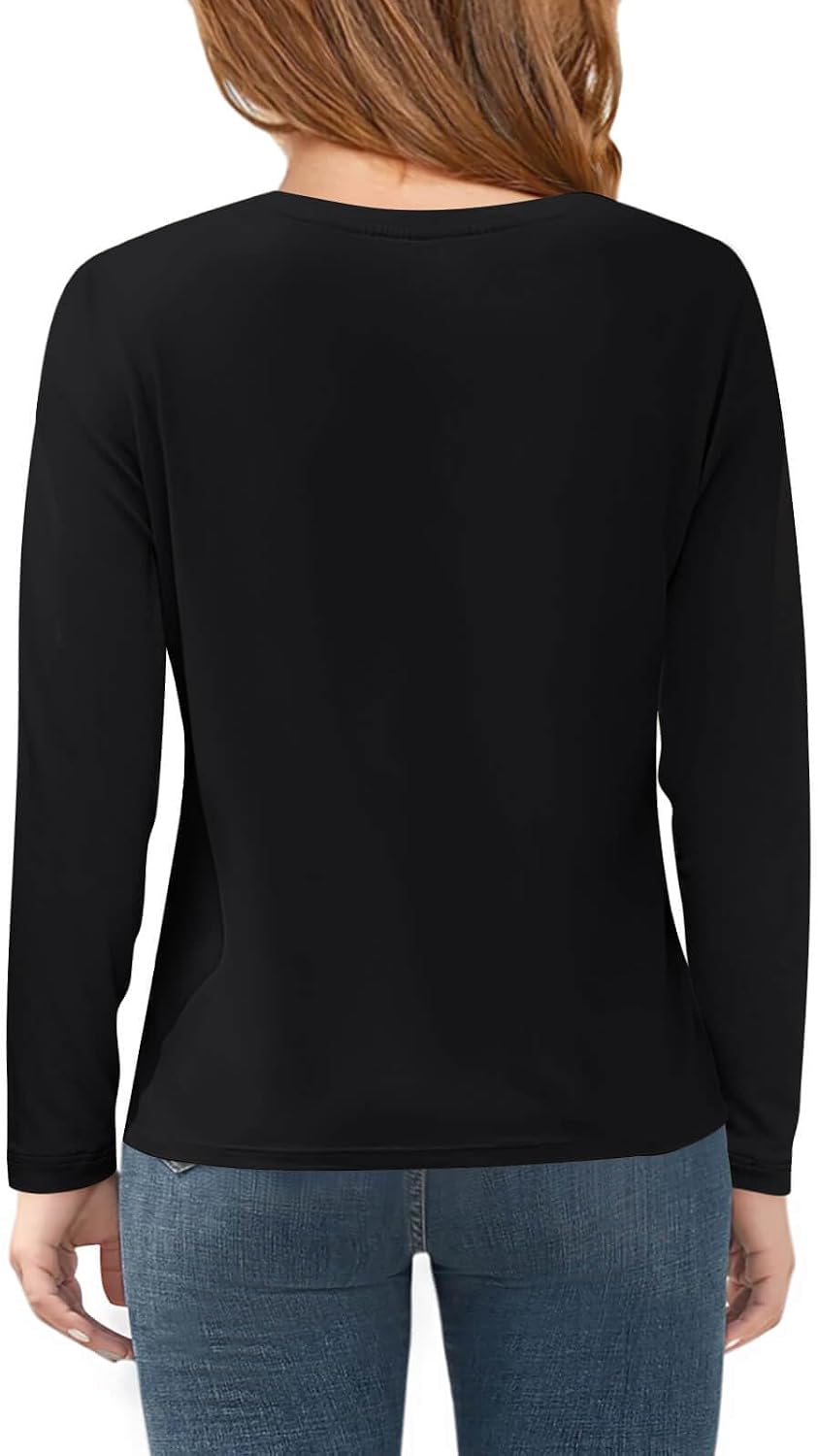 Haloumoning Girls Long Sleeve T Shirts Kids Fall Tops 5-14 Years