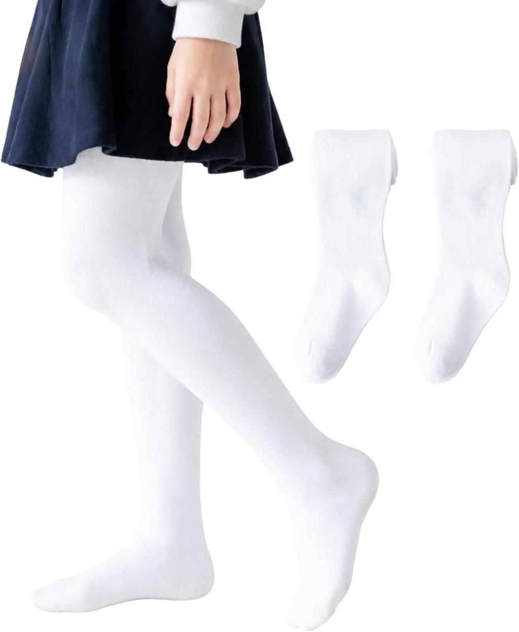 Girls Tights Cotton Seamless Toe School Uniform Stockings Ages 2-10