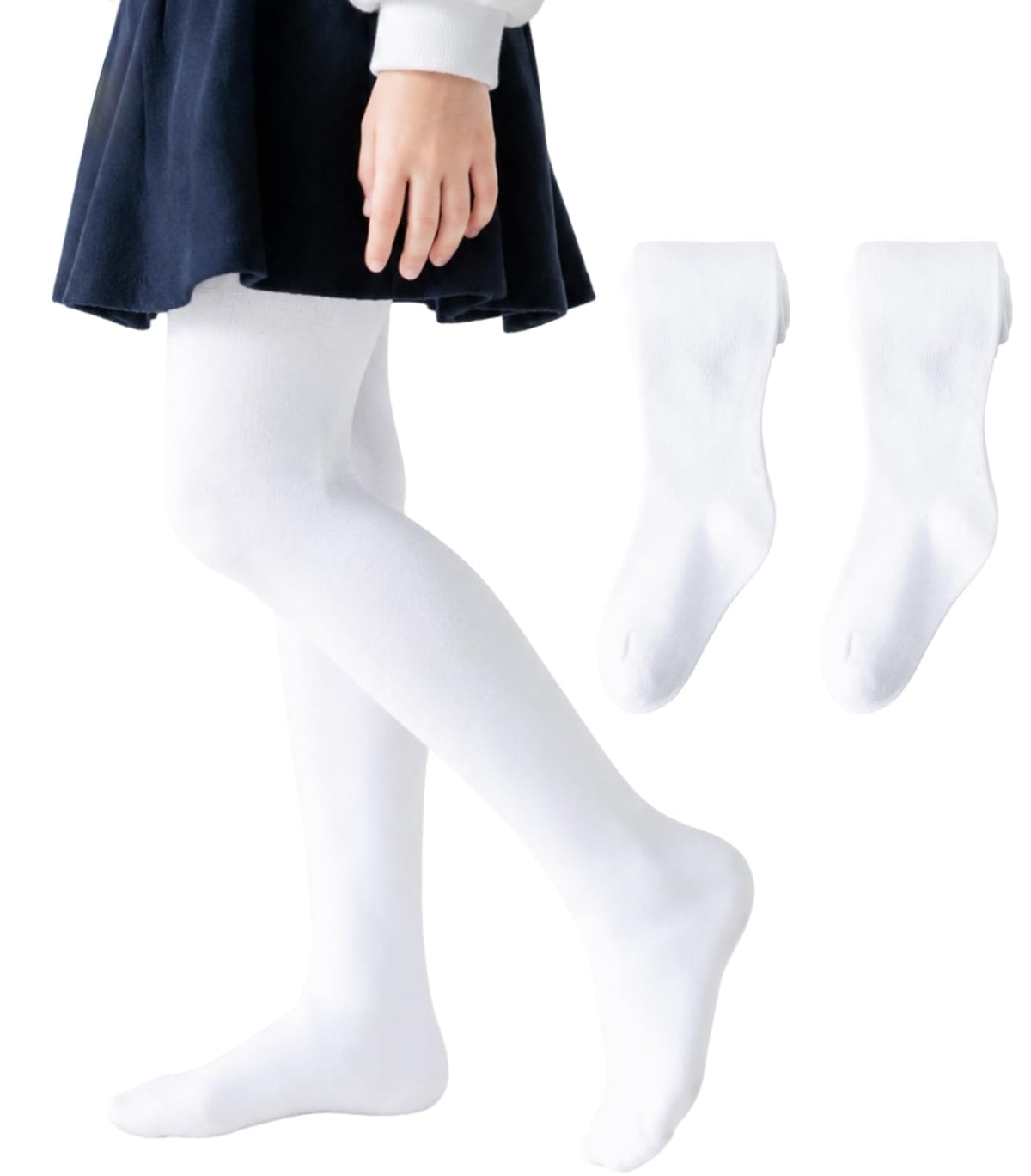 Girls Tights Cotton Seamless Toe School Uniform Stockings Ages 2-10