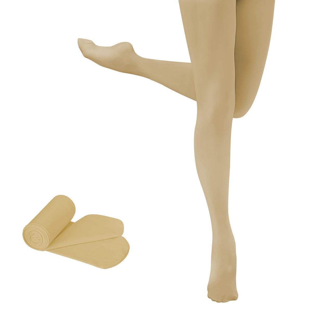 Buauty 2 Pairs Girl's Ballet Dance Tights，Convertible Transition Toddler Pantyhose Kids Soft School Footed Legging Stockings