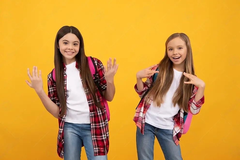 Brix Girls' Long Sleeve Tees - 100% Cotton 4 -Pack Crew Neck T Shirts.