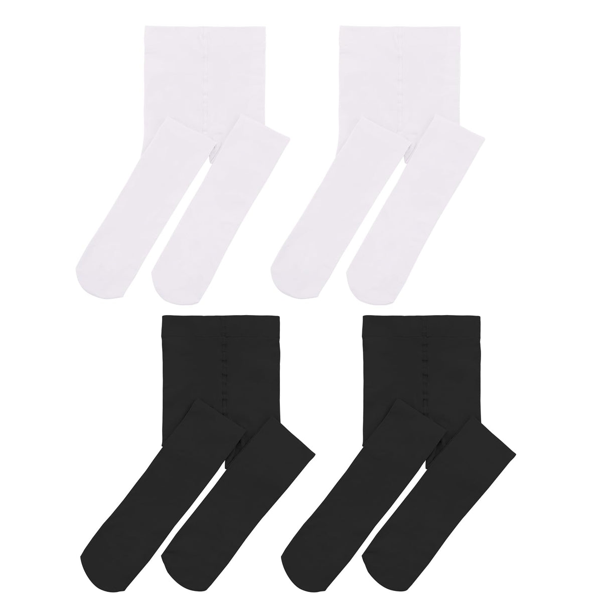 Century Star 4 Pairs Tights for Girls-Soft Footed Ballet Dance Toddler Tights Stockings School Uniform Kids Leggings