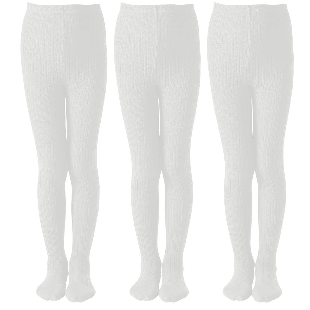 EPEIUS Baby Girl Tights Thick Cable Knit Leggings Seamless Cotton Toddler Girls Stockings School Tights for 2T-12 Years