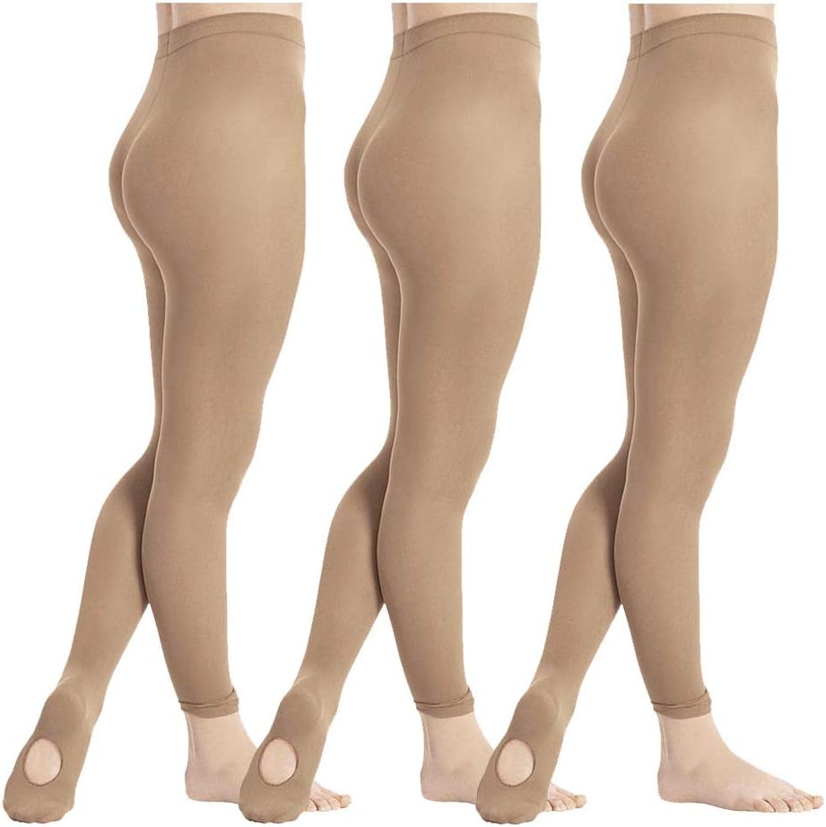 DIPUG 1/2/3 Pairs Girls' Convertible Ballet Tights/Soft Dance Tight