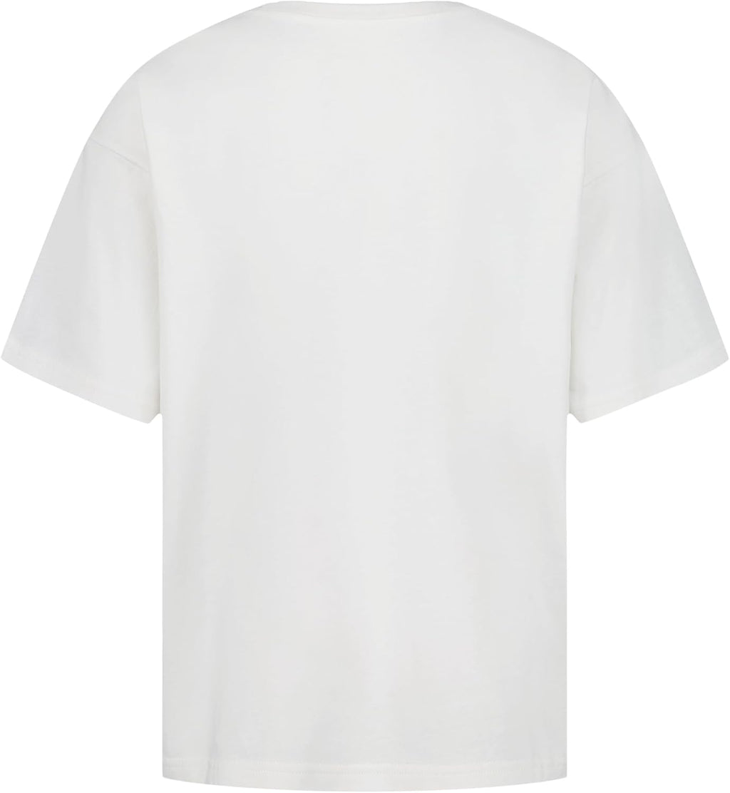 Roxy Girls' Short Sleeve Oversized Fit Logo Tee, Crew Neck Graphic T-Shirt, Soft & Comfortable