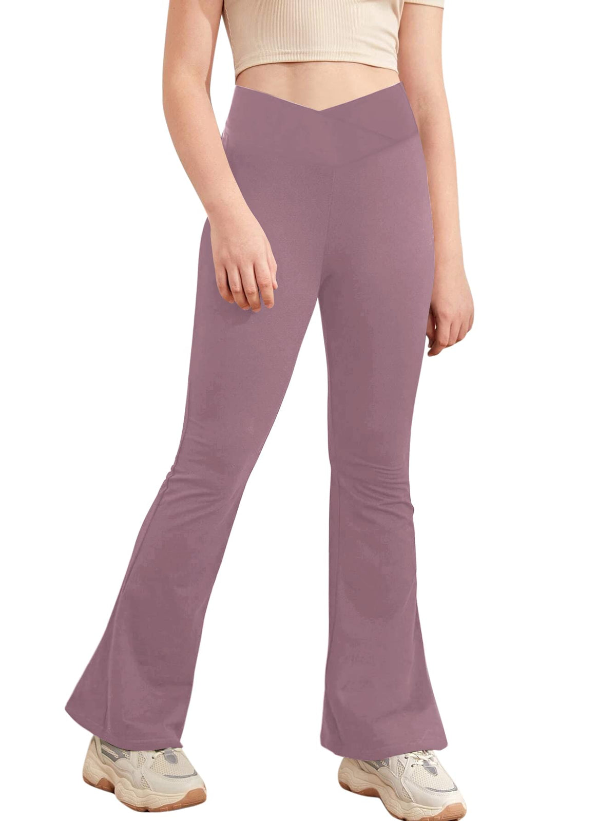 Esobo Girls Flare Leggings Kids High Waist Yoga Dance Pants Bell Bottoms