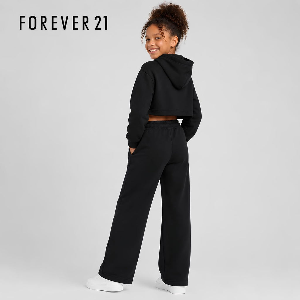 Forever 21 Girls 2-Pack Wide Leg Cargo Fleece Sweatpants with Pockets, 4-16