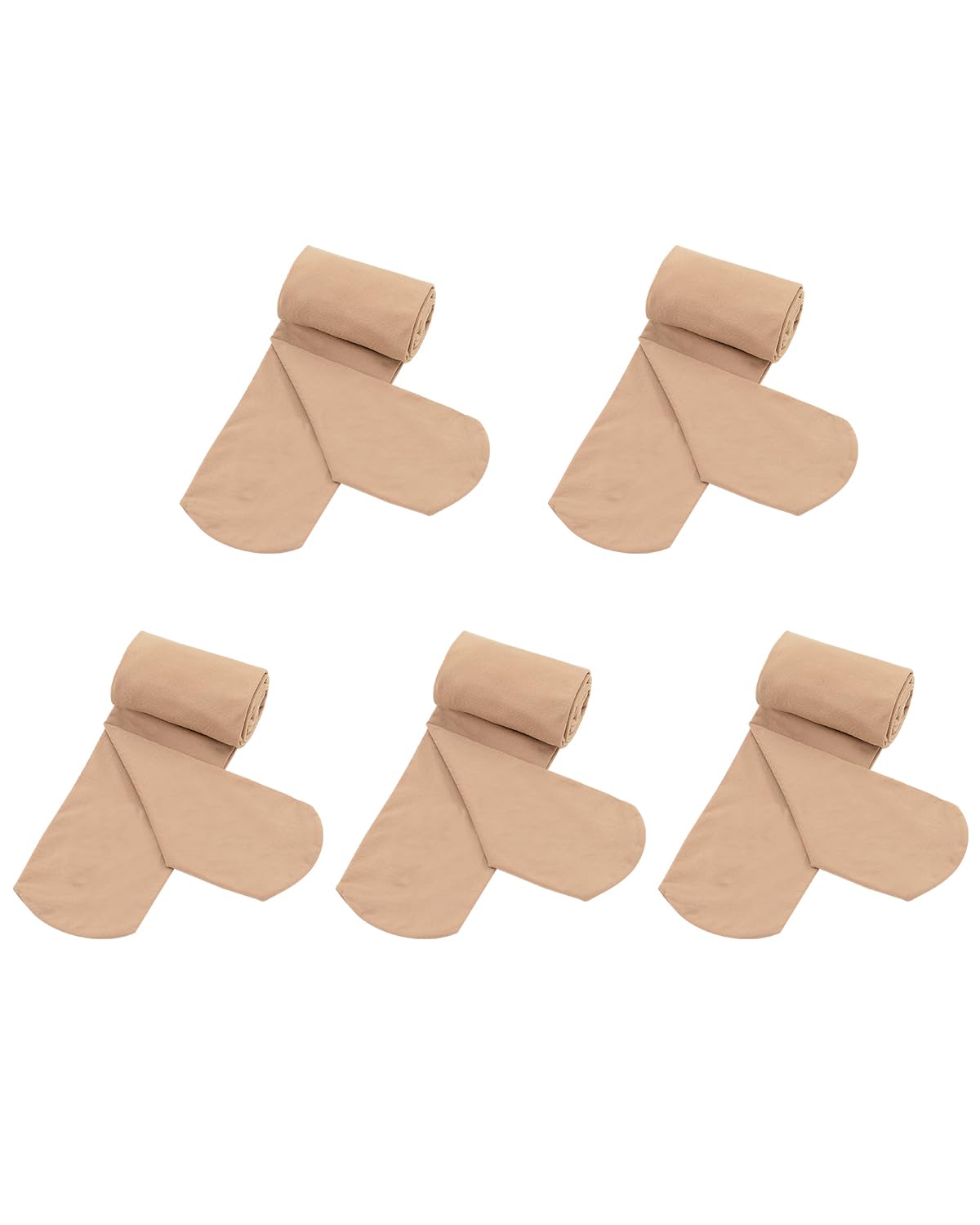 Century Star 5-Pack Girls Ballet Dance Tights Footed Toddler Kid 1T-12Y