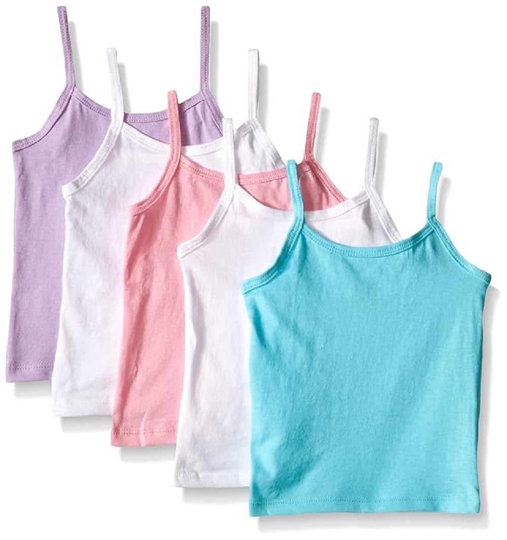 Hanes Girls' Camisole, 100% Cotton Tagless Cami, Toddler Sizing, Multiple Packs & Colors Available