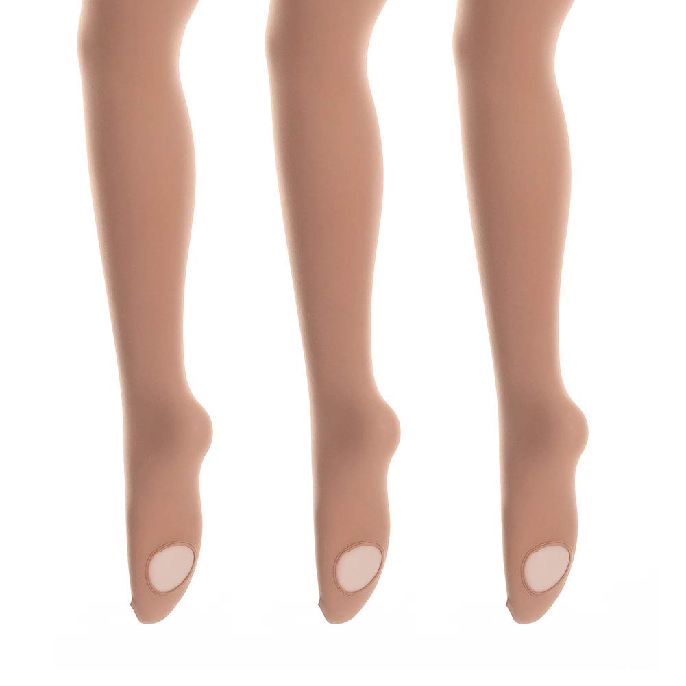 MANZI 1-3 Pairs Women's Girl's Dance Tights Convertible Transition Ballet Tights 40D