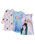 Disney Girls' 3-pack Nightgowns, Comfortable Sleepwear Gowns