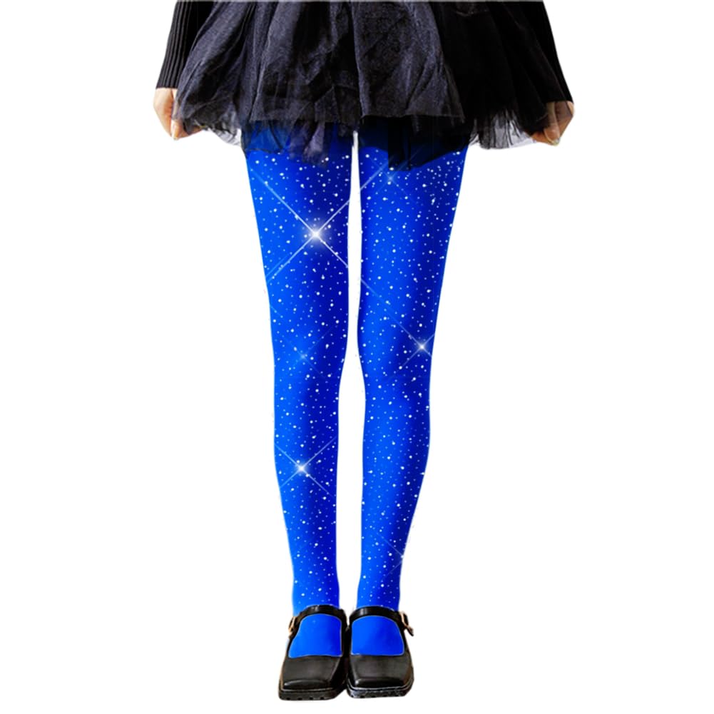 LUCKELF Girls Glitter Tights, Soft Opaque Tights Sparkle Rhinestone Tights School Dress Dance Stockings
