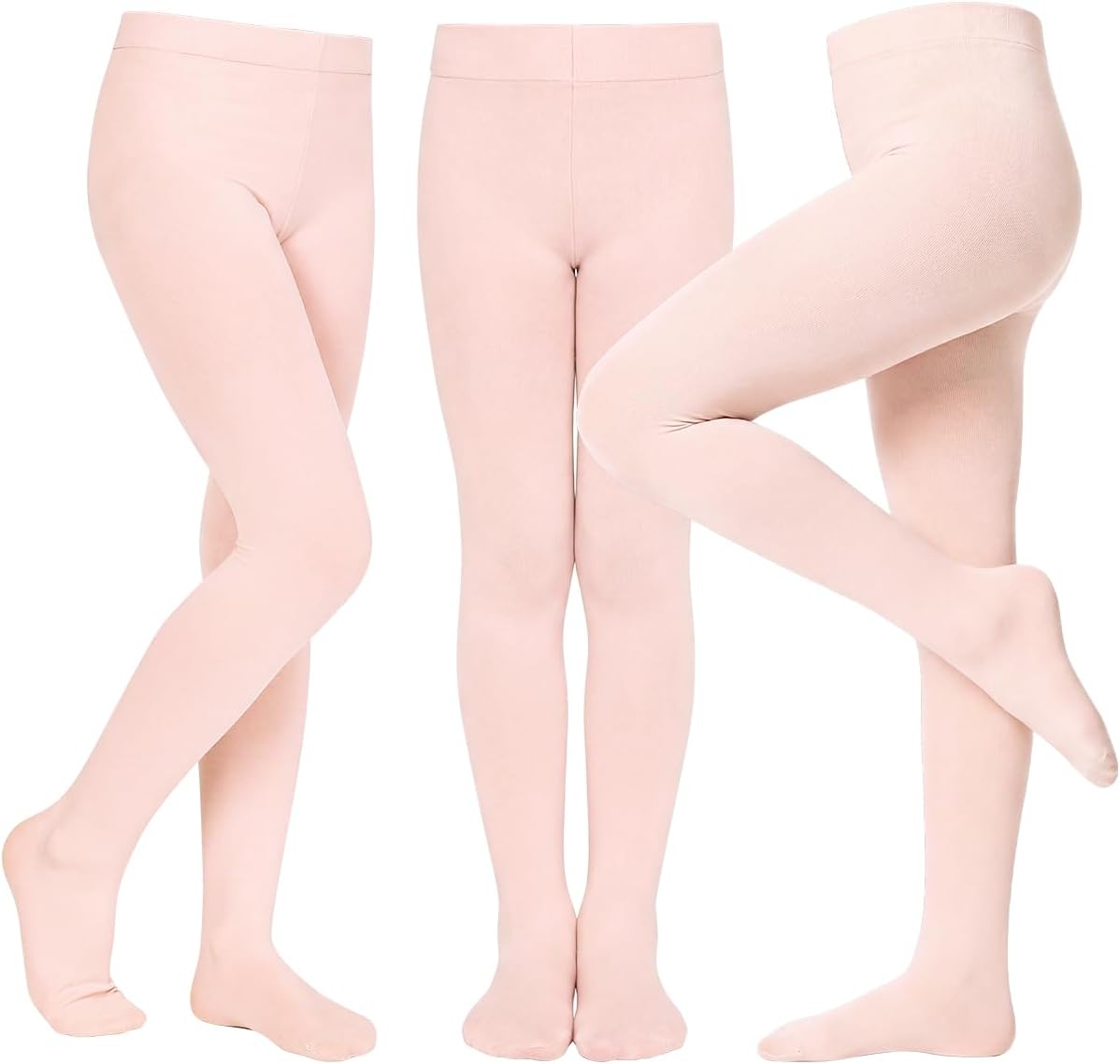 Zando 3 Pairs Ballet Tights for Girls Soft Velvet Footed Dance Tights 6-12Y