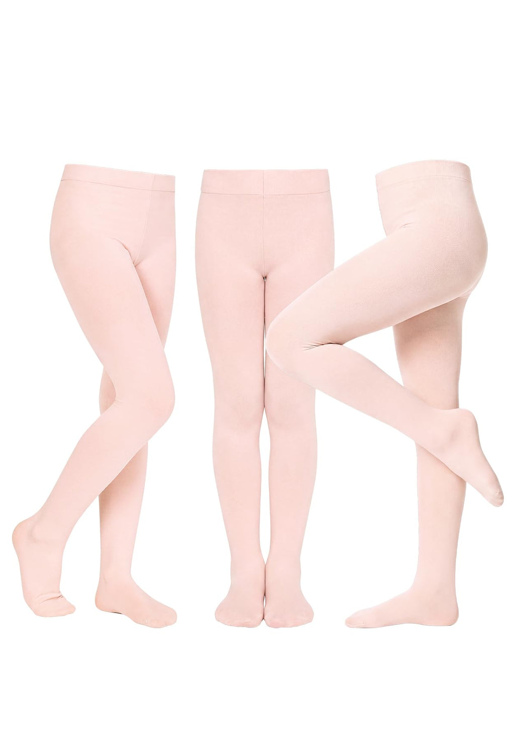 Zando 3 Pairs Ballet Tights for Girls Soft Velvet Footed Dance Tights 6-12Y