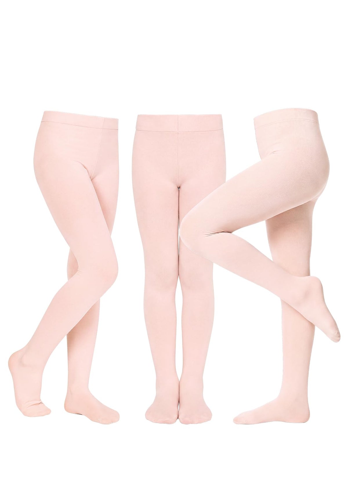 Zando 3 Pairs Ballet Tights for Girls Soft Velvet Footed Dance Tights 6-12Y