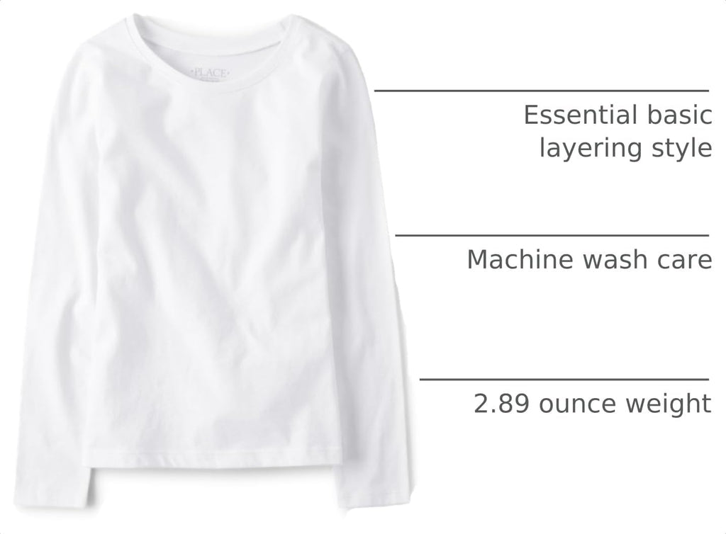 The Children's Place Girls Basic Long Sleeve Layering Tees