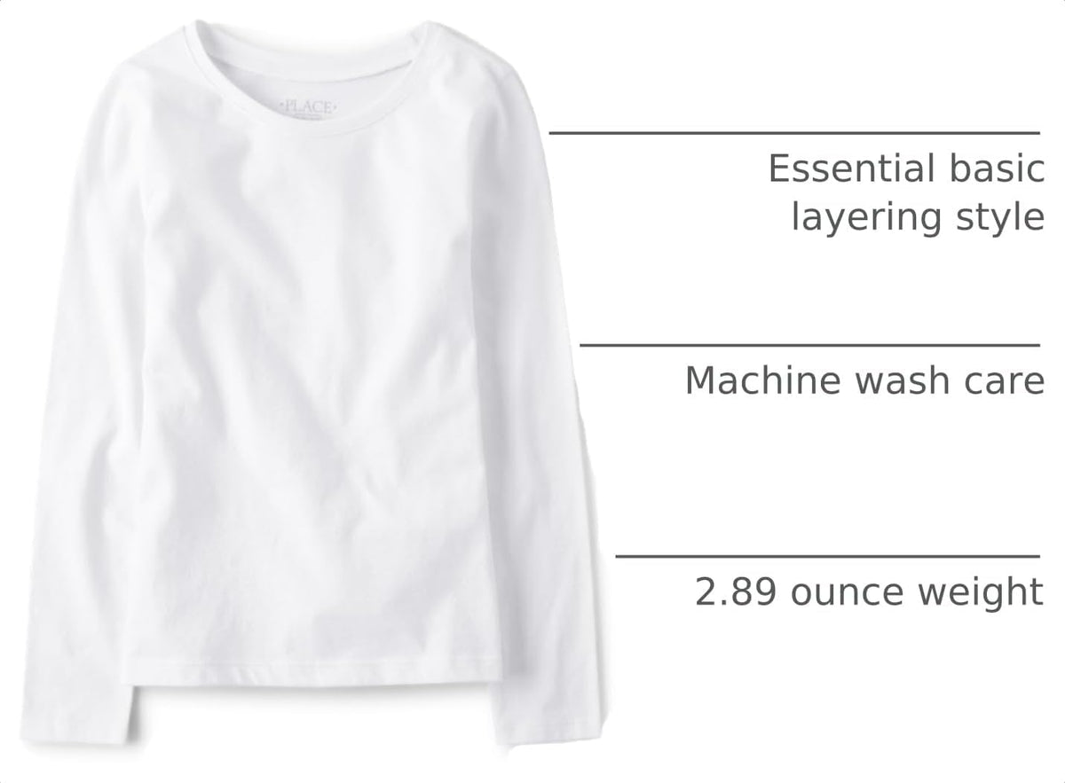 The Children's Place Girls Basic Long Sleeve Layering Tees