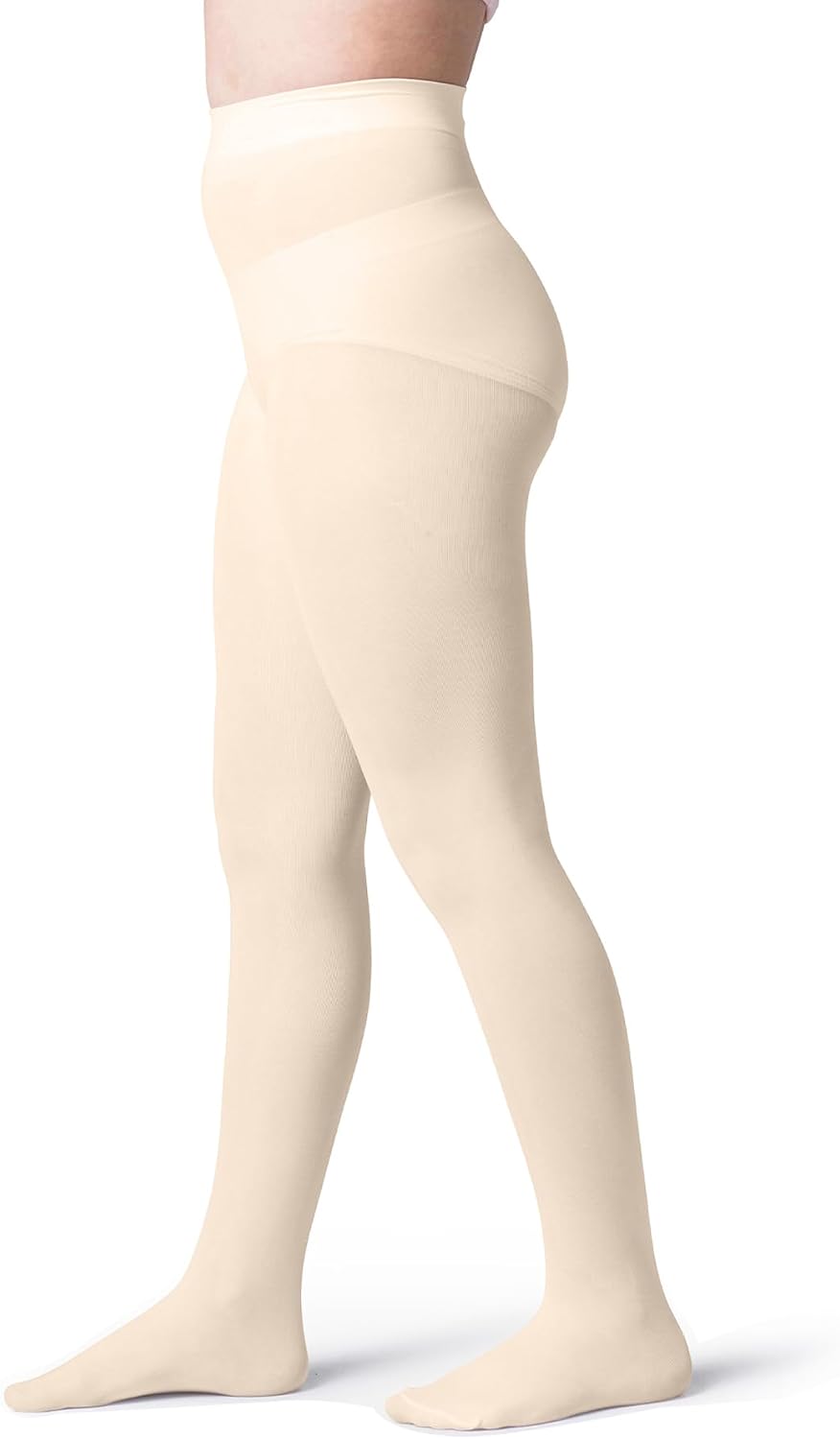 Silky Toes Girls Opaque Microfiber Tights 1-2 Pairs Black White or Colored Nylon Stockings for Kids - ballet footed tights