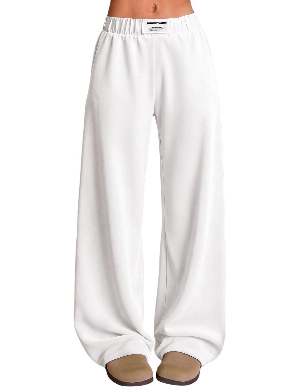 RoseSeek Girl's Wide Leg Baggy Sweatpants Patched Track Pant Joggers Trendy