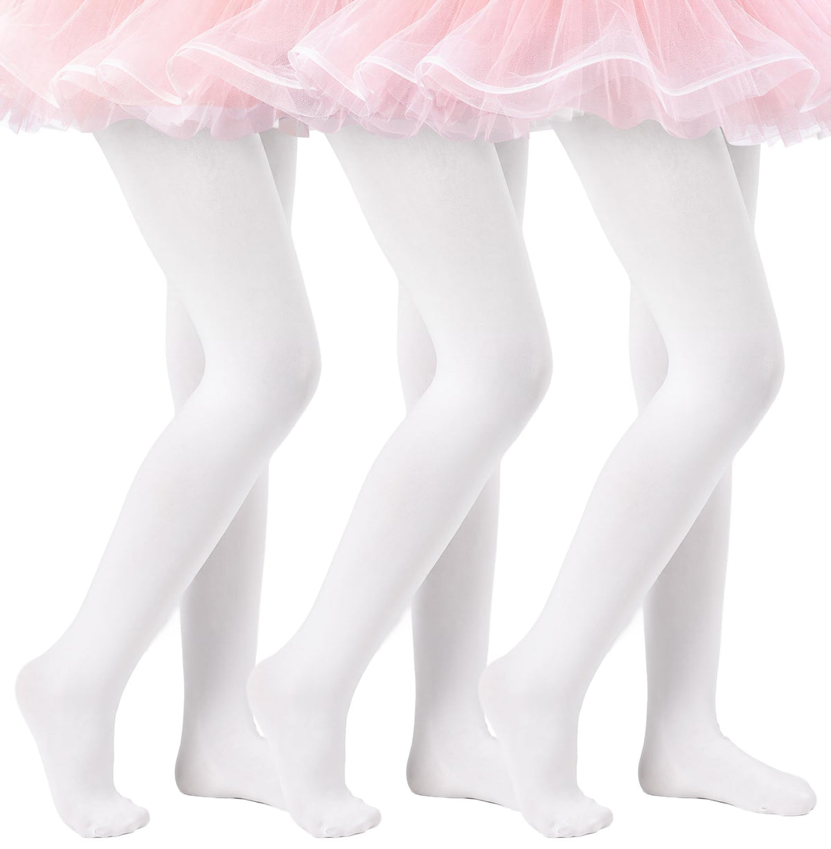 HONGTEYA 3 Pairs Girls Tights 90D Toddler Ballet Dance Leggings Stockings