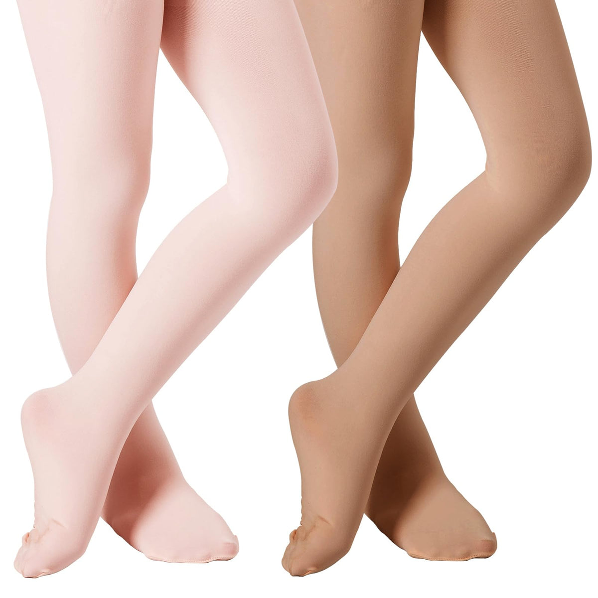 DIPUG Ballet Tights for Girls - Thick Soft Footed Dance Tights for Toddlers and Kids
